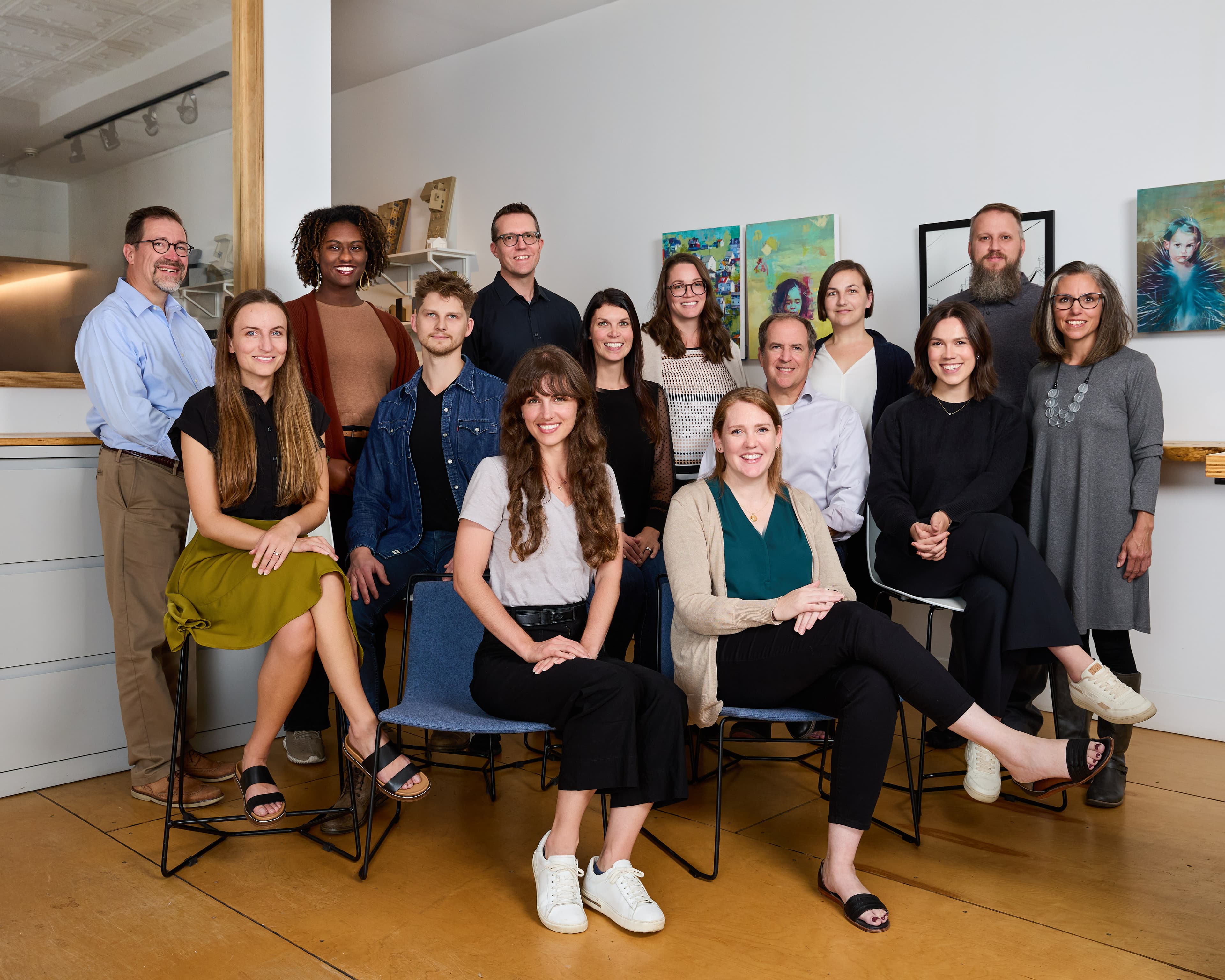 Corporate group photo Pittsburgh - mossArchitects team