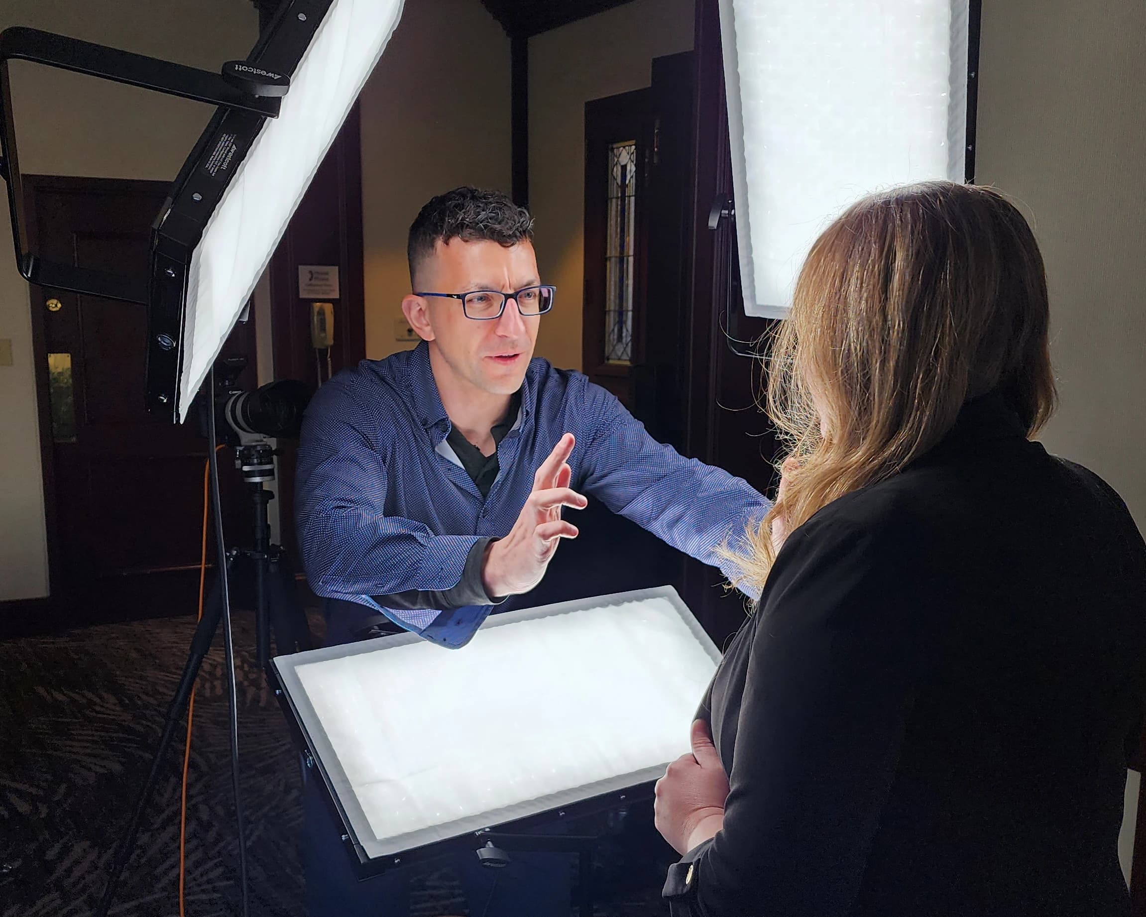 Chad Isaiah behind the scenes at a headshot session