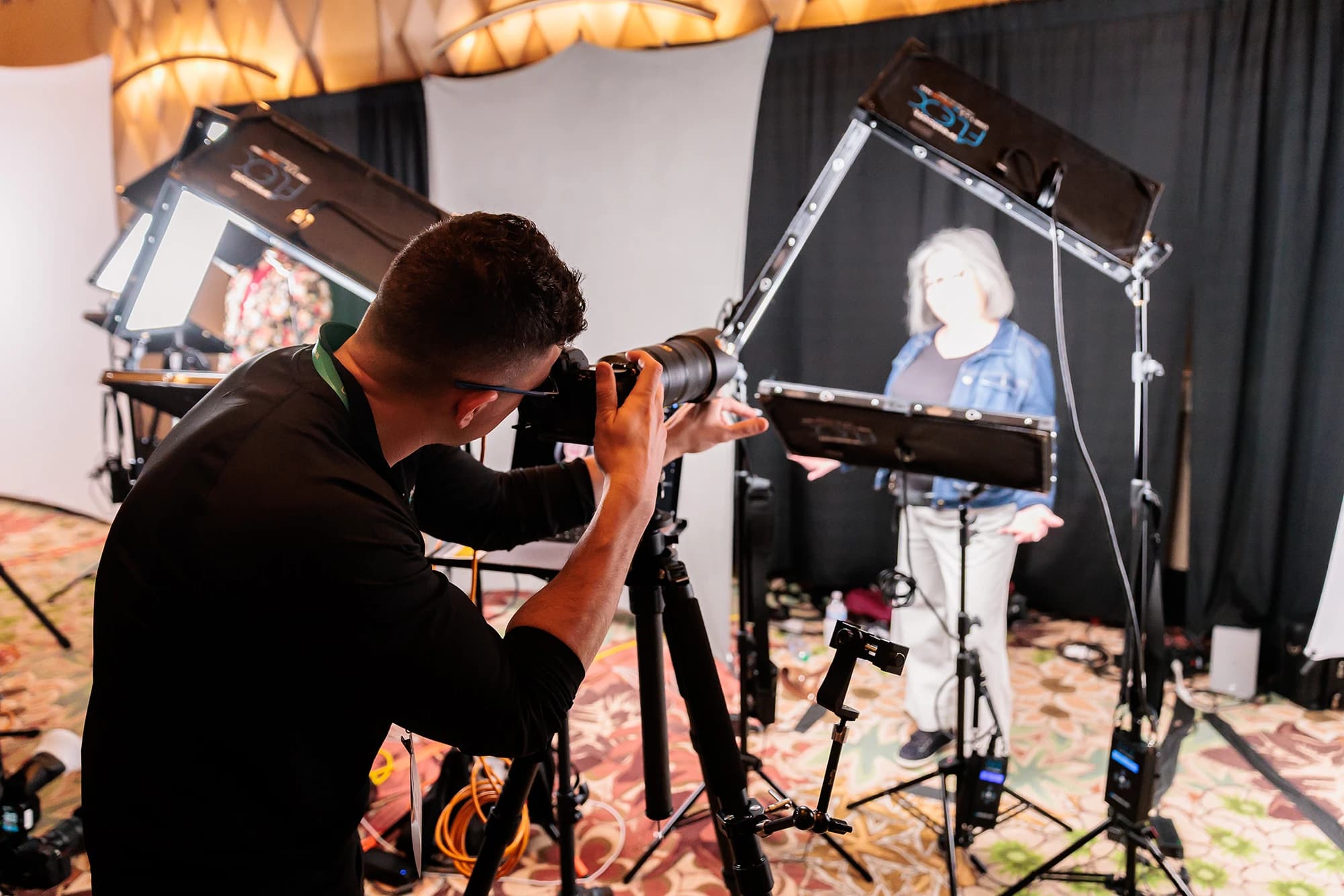 Chad Isaiah Studios professional headshot booth setup at annual meeting
