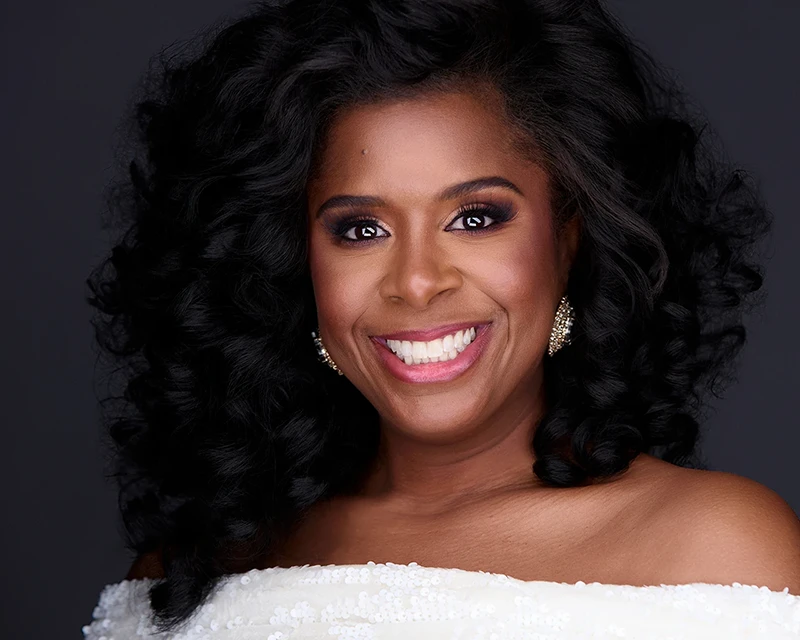 smiling headshot of mrs pennsylvania 2024  in white dress