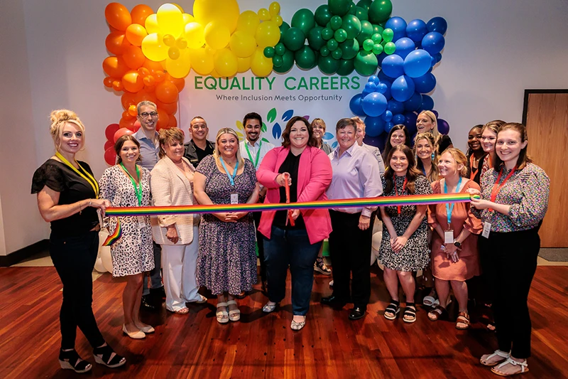 ribbon cutting for equality careers