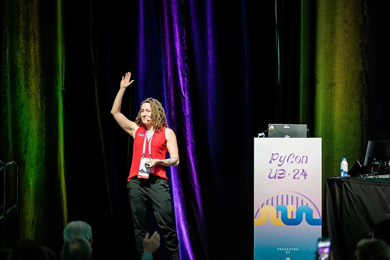 woman giving a presentation at pycon 2024 in pittsburgh