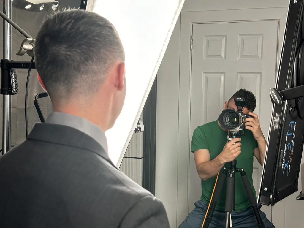 bts of a fun headshot experience at chad isaiah studios