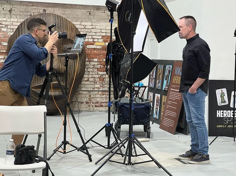 chad isaiah photographing company headshots on location in pittsburgh