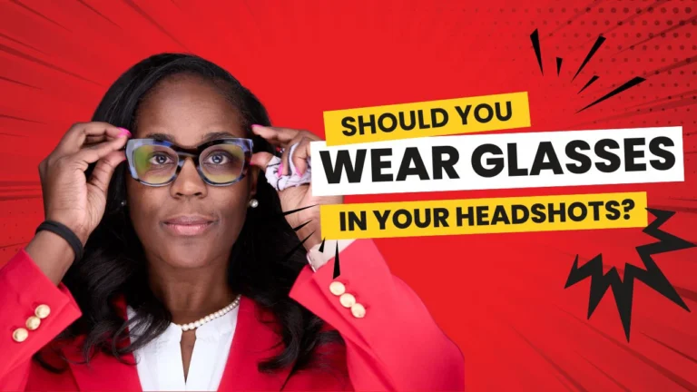 cover asking whether you should wear glasses in headshots